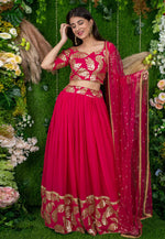Load image into Gallery viewer, Magenta Georgette Lehenga Choli
