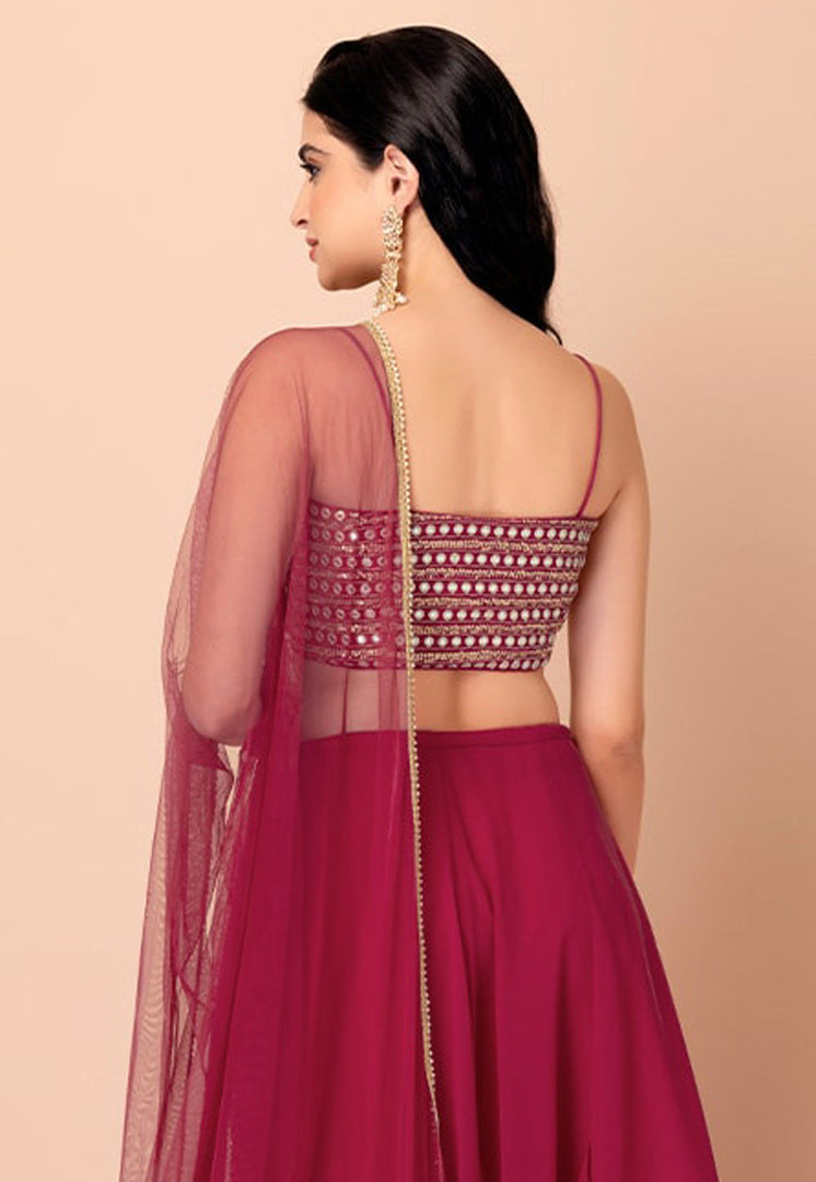 Magenta Georgette Lehenga Choli