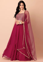 Load image into Gallery viewer, Magenta Georgette Lehenga Choli
