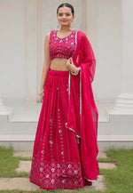 Load image into Gallery viewer, Magenta Georgette Lehenga Choli

