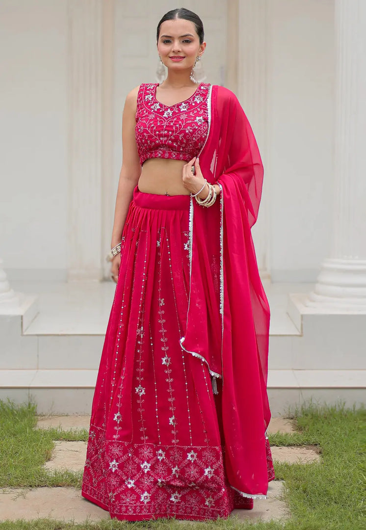 Magenta Georgette Lehenga Choli