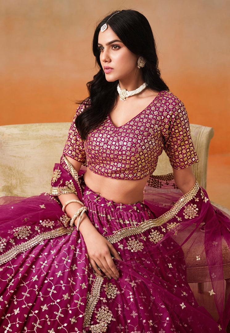 Magenta Georgette Lehenga Choli
