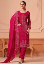 Load image into Gallery viewer, Magenta Georgette Pant Style Suit
