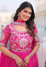 Load image into Gallery viewer, Magenta Georgette Readymade Anarkali Suit

