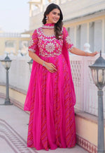 Load image into Gallery viewer, Magenta Georgette Readymade Anarkali Suit

