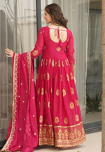 Load image into Gallery viewer, Magenta Georgette Readymade Anarkali Suit
