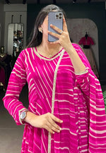 Load image into Gallery viewer, Magenta Georgette Readymade Anarkali Suit
