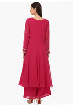 Load image into Gallery viewer, Magenta Georgette Readymade Palazzo Suit
