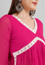 Load image into Gallery viewer, Magenta Georgette Readymade Patiala Suit
