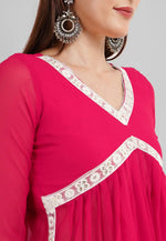 Load image into Gallery viewer, Magenta Georgette Readymade Patiala Suit
