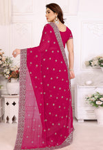 Load image into Gallery viewer, Magenta Georgette Saree With Blouse
