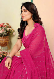 Magenta Georgette Saree With Blouse