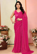 Load image into Gallery viewer, Magenta Georgette Saree With Blouse