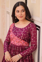 Load image into Gallery viewer, Magenta Jacquard Gown
