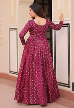 Load image into Gallery viewer, Magenta Jacquard Gown
