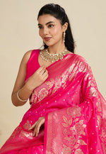 Load image into Gallery viewer, Magenta Kanjivaram Silk Saree With Blouse