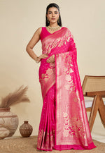Load image into Gallery viewer, Magenta Kanjivaram Silk Saree With Blouse