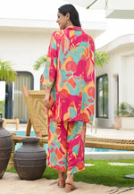 Load image into Gallery viewer, Magenta Muslin Printed Co-Ords Set
