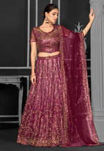Load image into Gallery viewer, Magenta Net Lehenga Choli

