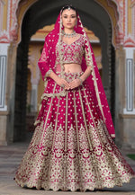 Load image into Gallery viewer, Magenta Net Lehenga Choli
