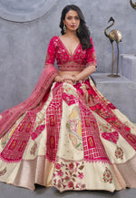 Load image into Gallery viewer, Magenta Organza Wedding Lehenga Choli
