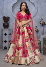 Load image into Gallery viewer, Magenta Organza Wedding Lehenga Choli

