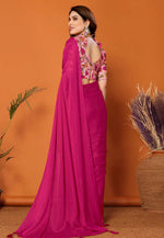 Load image into Gallery viewer, Magenta Polyester Saree With Blouse