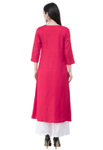 Load image into Gallery viewer, Magenta Rayon Kurta Set With Palazzo
