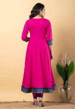 Load image into Gallery viewer, Magenta Rayon Readymade Anarkali Suit
