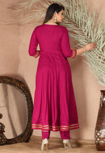 Load image into Gallery viewer, Magenta Rayon Readymade Pant Style Suit
