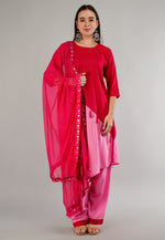 Load image into Gallery viewer, Magenta Rayon Readymade Patiala Suit
