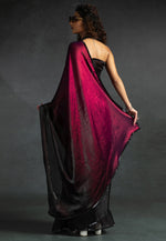 Load image into Gallery viewer, Magenta Satin Silk Half N Half Saree
