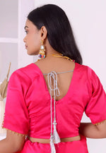 Load image into Gallery viewer, Magenta Satin Silk Readymade Blouse
