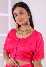 Load image into Gallery viewer, Magenta Satin Silk Readymade Blouse
