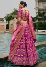 Load image into Gallery viewer, Magenta Silk A Line Lehenga Choli
