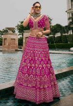 Load image into Gallery viewer, Magenta Silk A Line Lehenga Choli
