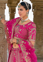 Load image into Gallery viewer, Magenta Silk Bridal Lehenga Choli
