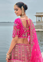 Load image into Gallery viewer, Magenta Silk Bridal Lehenga Choli
