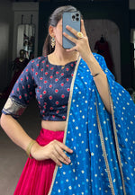 Load image into Gallery viewer, Magenta Silk Circular Lehenga Choli
