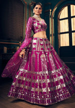 Load image into Gallery viewer, Magenta Silk Circular Lehenga Choli
