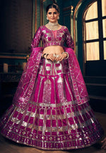 Load image into Gallery viewer, Magenta Silk Circular Lehenga Choli
