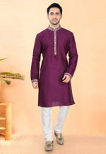 Load image into Gallery viewer, Magenta Silk Kurta Pajama

