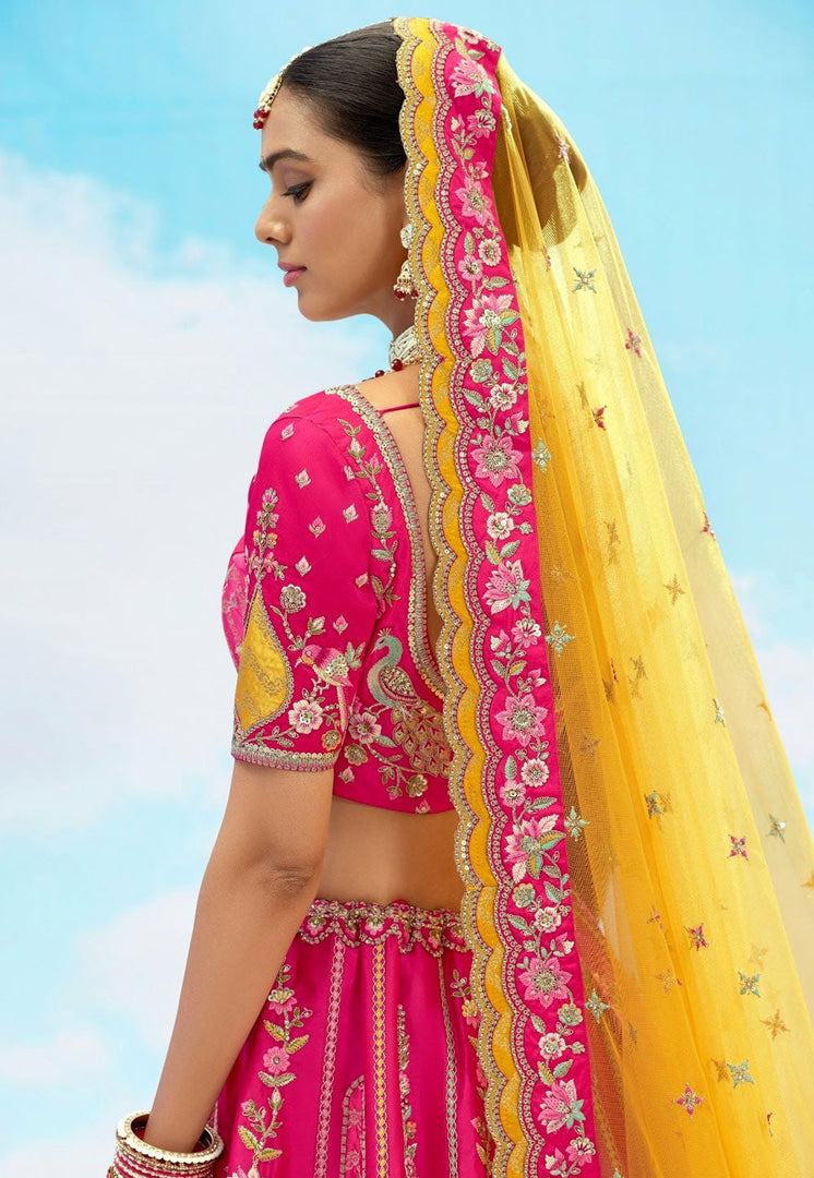 Magenta Silk Lehenga Choli For Wedding