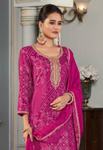 Load image into Gallery viewer, Magenta Silk Palazzo Suit
