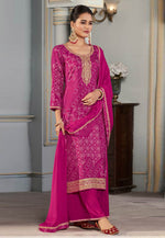 Load image into Gallery viewer, Magenta Silk Palazzo Suit
