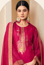 Load image into Gallery viewer, Magenta Silk Pant Style Suit
