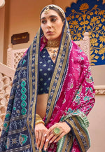 Load image into Gallery viewer, Magenta Silk Patola Saree
