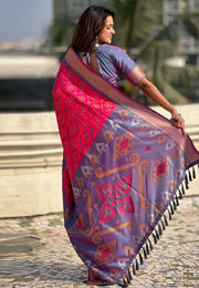 Magenta Silk Patola Saree