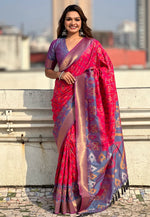 Load image into Gallery viewer, Magenta Silk Patola Saree
