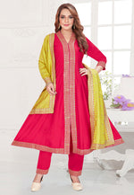 Load image into Gallery viewer, Magenta Silk Readymade Anarkali Suit
